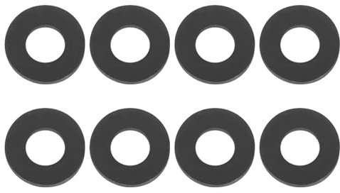 PATIKIL Joint Plat En Silicone M10, 8 Pièces 10mm ID 25mm OD Joint Plat Rondelle Bague D'Étanchéité Espaceur Pour Robinet Tuyau D'Eau Poignée De Porte De Douche, Noir