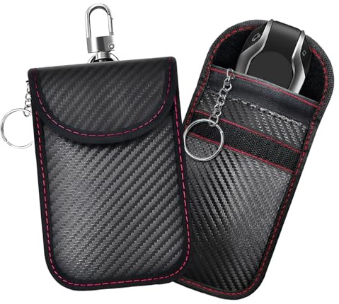 Kaelorae 2 Pack Pouch for Car Keys, Anti-Theft Key Fob Protection Bag Car Signal RFID Blocking Security Anti-Hacking Case Blocker Remote Entry Keyless Fobs Protection