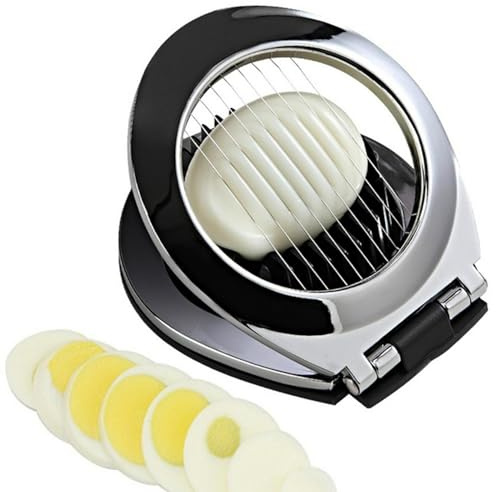 Egg Cutter, Stainless Steel Cutter Wire with 3 Slicing Styles, Manual Egg Slicer Kitchen Helper for Hard Boiled Eggs, Strawberry, Fruit Garnish Slicer, Labor Saving