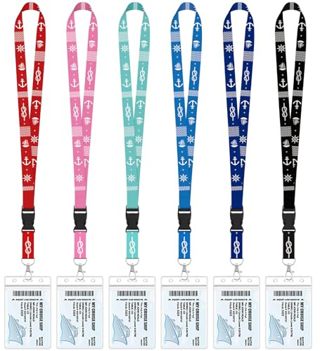 6 Pack Lanyards with Waterproof Id Card Holders, Vertical Badge Set