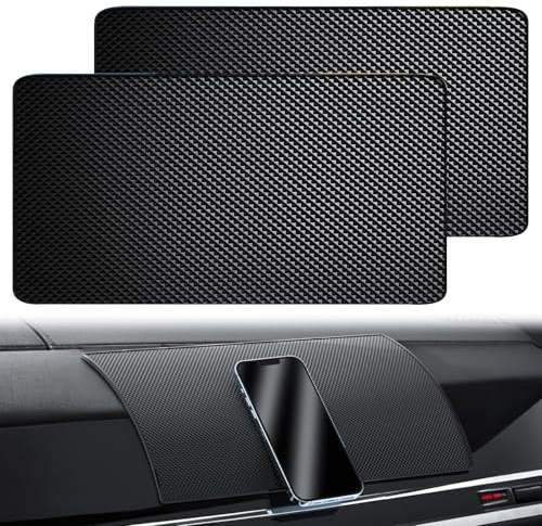 Vyqrx 2 Stück Antirutschmatte Auto - 27 x 15 cm, Starke Klebrige Anti Rutsch Pads für Armaturenbrett, Universelle Dashboard Matte für Handy, Schlüssel & Sonnenbrille