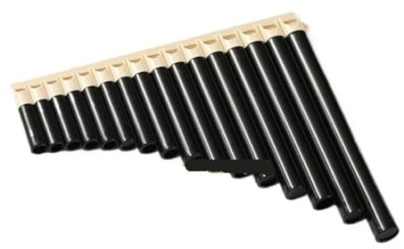 Bärbar mini panflöjt 18 rör professionell C panna flöjt bärbar panpipe musikinstrument plast mini (svart-16)