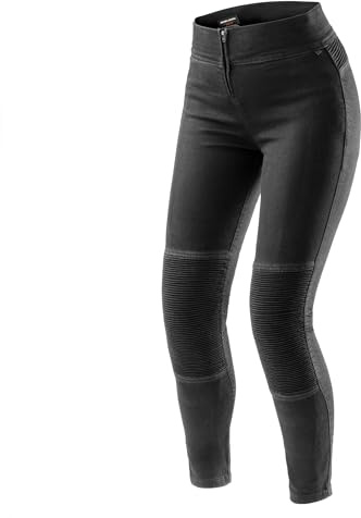 REBELHORN Chica Motorradleggings Motorradhose Damen | Aramidfaser Futter | Knie und Hüftprotektoren Stufe 2 | Tasche für Steißbeinprotektor | Hohe Taille | Skinny Fit