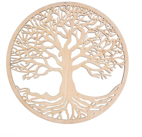 Livets träd Väggkonst (28cm) – Naturinspirerad metallväggskulptur | Dekorativ botanisk skylt för vardagsrum, & hall | Modern svart trädväggupphängning för trädgårdsinredning inomhus och utomhus