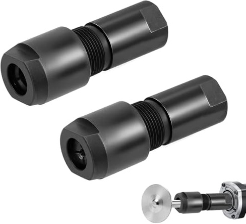 2pz Adattatore da Smerigliatrice Angolare a Smerigliatrice Dritta, Acciaio al Carbonio Convertitore Mandrino da 5/8-11 a Mandrino Dritto per Metallo Legno Pietra Molatura(Pinze 3mm e 6mm)