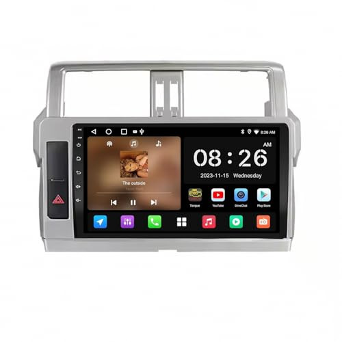 Carplay-Skärm för Toyota Land Cruiser Prado 150 2013-2017 Röststyrning, Gps-Navigering, Med Kamera, Dashcam, Wifi, Bluetooth Bilradio Stereo Gps Navi, 4 Kärna 1G＋32G