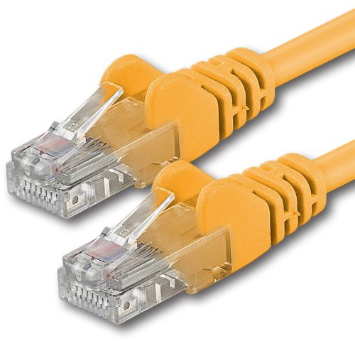 1aTTack.de 1x 0,5m Câble Réseau Cat6 Cat 6 - RJ45 Ethernet LAN DSL Routeur Modem - Jaune