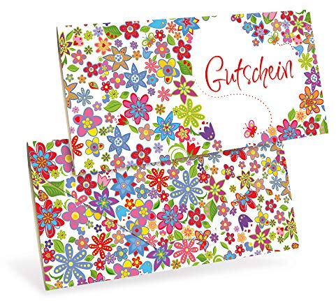 Gutscheine (10 Stück) für Ihre Kunden - Geschenkgutscheine neutral für Einzelhandel, Geschenkartikel, Kunst-Gewerbe - DIN lang Faltkarte verschließbar