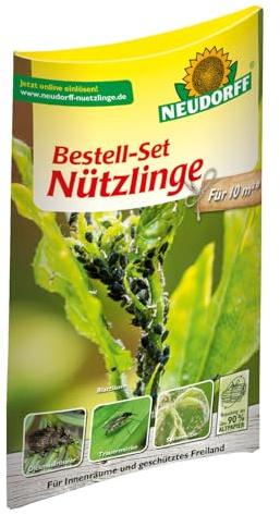 Neudorff Bestell-Set Florfliegenlarven gegen Blattläuse, Thripse, Wollläuse - auch andere Nützlinge und Nematodenarten für bis zu 10m²