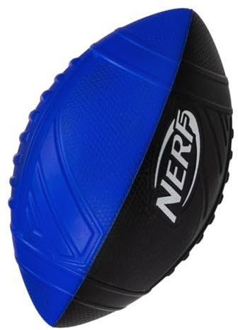 Nerf Pro Grip amerikansk fotboll, 9 tum mjuk skumboll för nybörjare, inomhus- och utomhuslek, lätt grepp, lätt, blå/svart