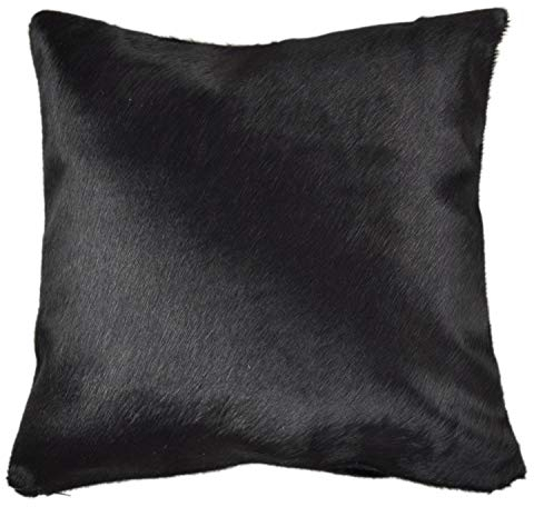 generisch KUHFELL Kissenbezug SCHWARZ 50 x 50 cm DEKO Kissen AUS ECHTEM KUHFELL BEIDE Seiten AUS Fell