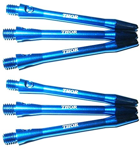 Thor-Darts ®™ Laser Etched Aluminiumschäfte 35mm Short / 47mm medium schwarz/blau/Silber Dart Alu Shafts with Laser Engraved Thor-Logo