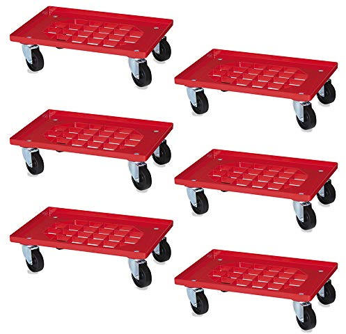 BRB 6 Gitterroller für 600x400 mm Behälter, Trgkf 250 kg, Schwarze Kunststoffräder