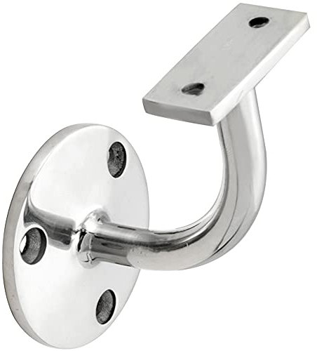 Loops Heavyweight Handrail Bannister Bracket - 80mm Projection - Polished Chrome | Stair Handrail Support Bannister - Strong & Secure Wall Mounted Grab Rail Bracket