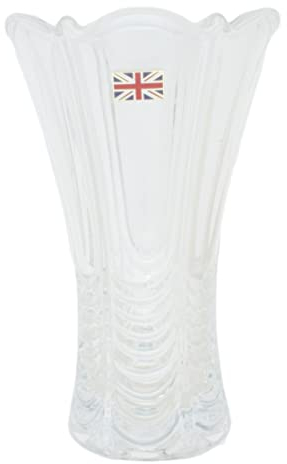 Union Jack Flower Table Vase Cut Crystal Glass Flute Style Luxury Gift 383