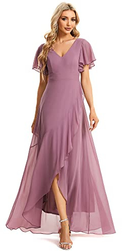 Ever-Pretty Women's Chiffon V Neck Ruffle Maxi Evening Prom Dress ES01749