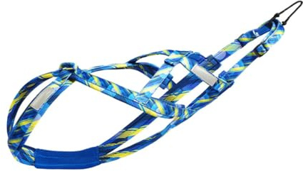 perfk Harnais de Course pour Chien, Harnais de Traction, entraînement de Vitesse, Sport, Professionnel, Harnais de traîneau, L Bleu