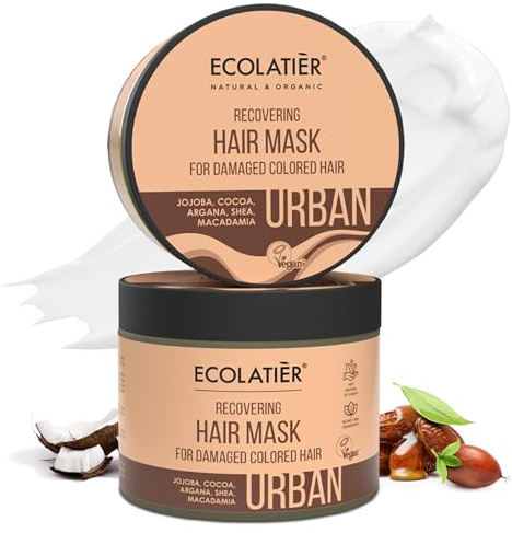 Recovering Haarmaske für Geschädigtes und Gefärbtes Haar - Tiefenpflege mit Arganöl, Sheabutter & Jojobaöl - 98% Natürliche Inhaltsstoffe, Vegan, Haarpflege für Trockenes Haar