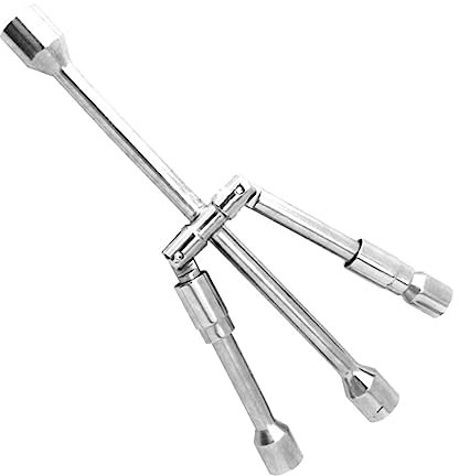 Veemoon Faltbarer Radmutterschlüssel Hochleistungs-cross-wrench Aus Chromstahl Für Reifenwechsel Tragbar Einziehbar Sicher Für Fahrzeugmodelle