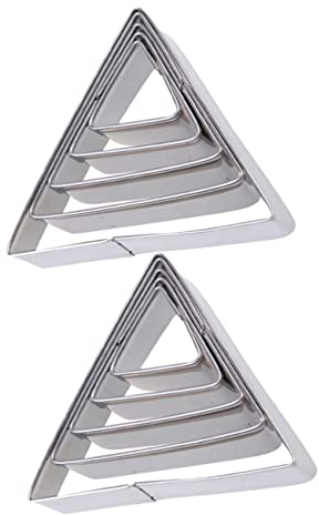 TOPBATHY 10pcs Stainless Steel Cookie Cutters Triangle Molds for Baking Scone Cutters for Boys and Girls DIY Biscuit Molds