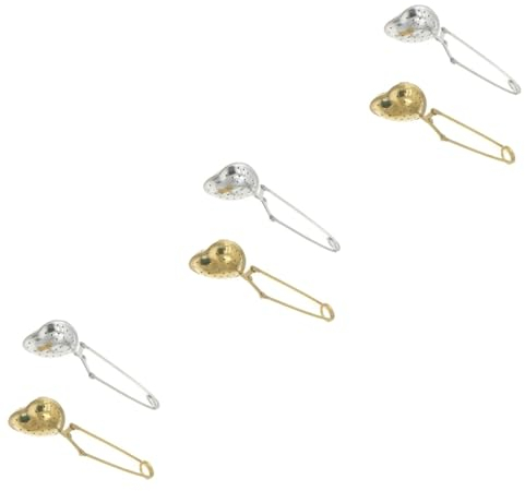 Garneck Lot De 3 Passoires À Thé Élégantes En Acier Inoxydable Avec Motif Cœur Pour Théières Infuseur Avec Poignée Et Doré Pour Le Thé 2 Pièces X 3