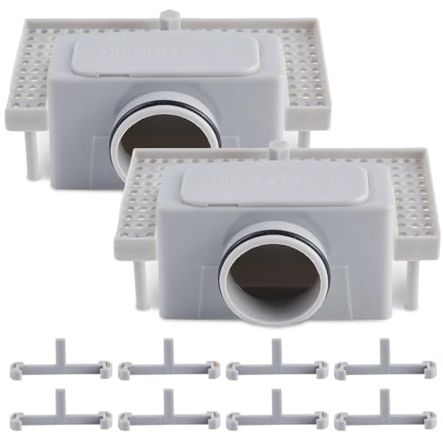 Sifón con Filtro Antiolores: PRITOK Juego de Repuesto para Canaleta de Ducha, Ducha con Filtro Antiolor, para Canal de Ducha Drenaje de Piso Drenaje de Agua, 2 Piezas 8 Hebilla de Plástico