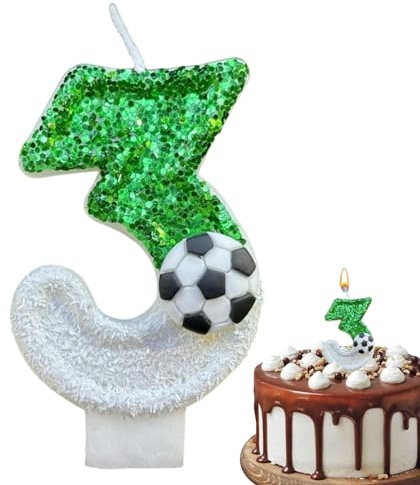Numeri per candele di compleanno - Candele di compleanno decorative, decorazioni con candele glitterate per calcio | Candeline per torta con numeri da 0 a 9, decorazione per torte per ragazze, raga