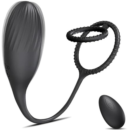 Tapón anal Vibrador Anal Plug Butt Plug Control Remoto Masajeador de Próstata Vibrador Anal con Anillo para Pene Estimulador de Próstata Juguete Sexual Para Hombres Adultos