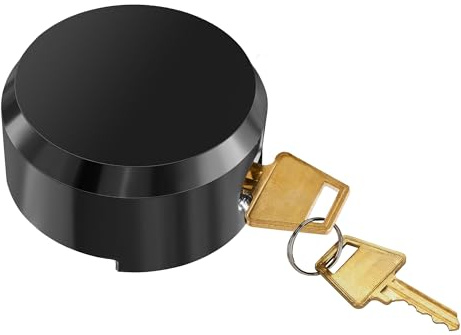 Alwapea 1 Piece Hidden Shackle Padlock, Heavy Duty Puck Lock for Trailers, Van Locks Keyed Alike Trailer Puck Padlocks with Enlarged Puck Lock for Vans, Black