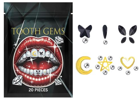 Zahnsteine, Kristalle, Mädchen-Zahn-Edelstein-Set, modisches Zahnschmuck-Set, modische Kristallzähne, Zahnschmuck-Starter-Set, mit Lächeln, einfach anzuwenden