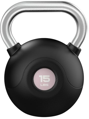 WINNOW kettlebells Set di pesi per l'allenamento della forza con impugnatura antiscivolo per l'allenamento di tutto il corpo, palestra domestica (15lb Rosa)