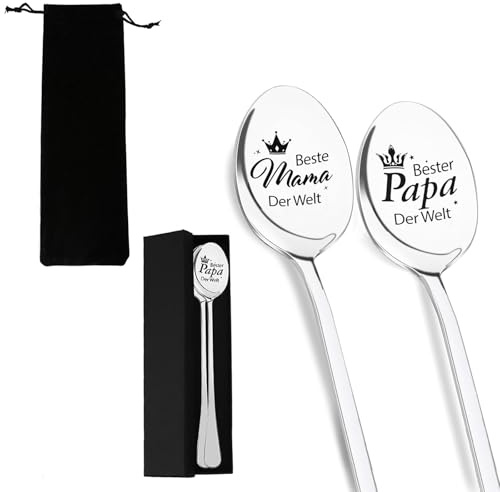 2 Pièces Cuillère Personnalisée en Acier Inoxydable, Cuillères à Café Avec Gravure, Cuillère à Café en Acier Inoxydable, Pâques, Fête des Pères, Fête des Mères, Cadeaux d’Anniversaire
