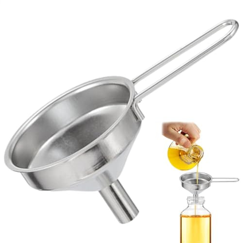 Imbuto in acciaio inox – Imbuto da cucina – Imbuto, da cucina alimentare con manico lungo | Imbuto per il trasferimento di oli essenziali