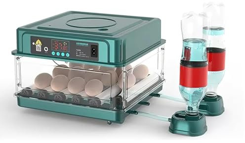 Brutautomat Vollautomatisch,Inkubator für 10-36 Eier mit Automatischem Wenden der Eier und Automatischer Befeuchtung,Brutkasten mit Feuchtigkeitsanzeige für Hühner,Enten,Gänse und Wachteln (10 Eier)