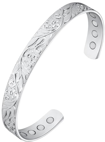 Jecanori Koppararmband för kvinnor med ultrastark magneter, 99,9 % rent koppar magnetiskt armband smycken gåva justerbar längd
