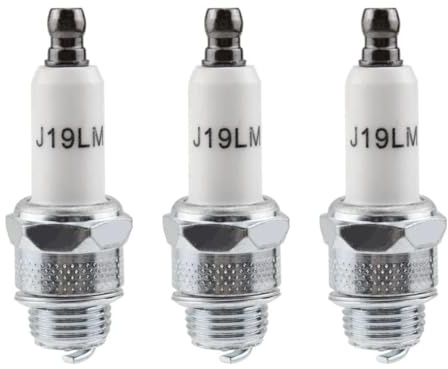 3 Stück RJ19LM Zündkerze für Rasenmäher – Hochwertiger Zündkerzenersatz für 4-Takt Motoren, ideal für Rasenmäher, Freischneider & Motorgeräte, Kompatibel mit Champion Spark Plug 796112/796112S