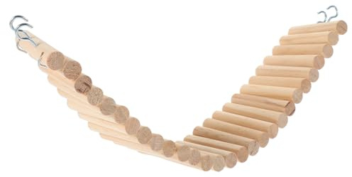 UPKOCH Escalera de Madera para Hámster con Gancho Colgante Juguete Masticable Seguro para Pequeños Roedores Puente Suspendido para Ejercicio y Escalada Jaulas