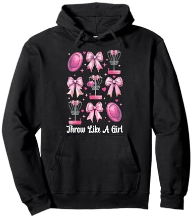 Discgolf Player Disc Golf Girl Discgolf Throw Like A Girl Sweat à Capuche