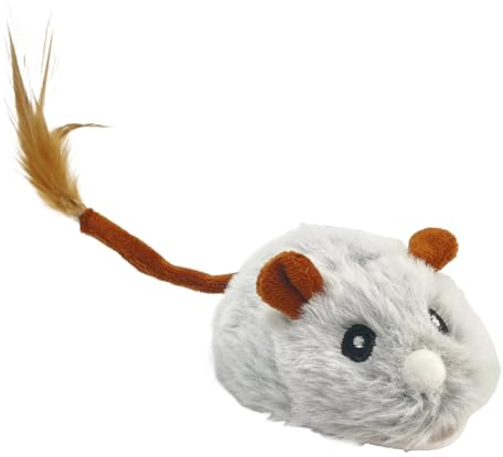 Uoqpty Juguete para Gatos,Ratones de Peluche Recargables,Juguetes Estimulantes para Gatos con Rueda Silenciosa - para Diversión Juego Ejercicio Entrenamiento Halloween Cumpleaños Navidad