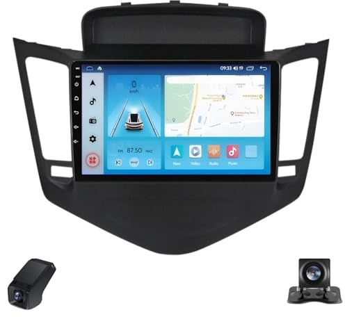 Car Radio Touchscreen for Chevrolet Cruze J300 2008-2014 9-Inch Car Stereo Multimedia Player/Wireless CarPlay/Android Auto/Bluetooth/GPS/FM Radio/WIFI/SWC/Rear View Cam/ADAS DVR(X1)