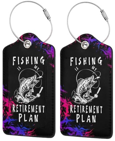Fishing is My Retirement Plan Travel Luggage Tags for Suitcases Birthday Gifts for Women Men Baggage Bag Backpack