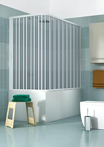 Sopravasca Angolare 70x140 cm 1 Anta a Soffietto in PVC H150 Caldoni Komet Bianco