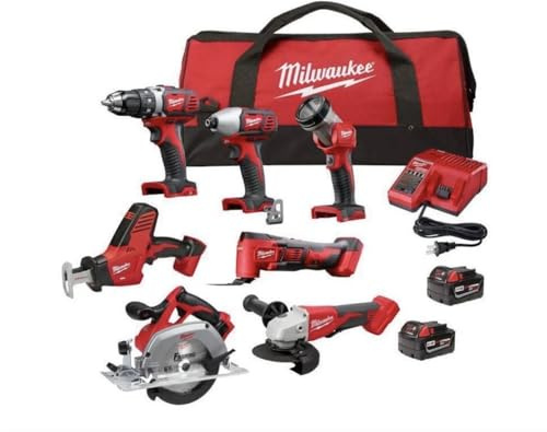 Milwaukee M18 Cordless Combo Kit (7-Tool) with Two 3.0 Ah Batteries, Charger and Tool Bag
