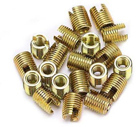 20Pcs Self-tapping Thread Insert Screw Bushing Repairing Accessories Carbon Steel Thread Repair Fastener M2 M3 M4 M5 M6 M8 M10 M12 Inserts Inner M5*0.8 Outer M8*1.0