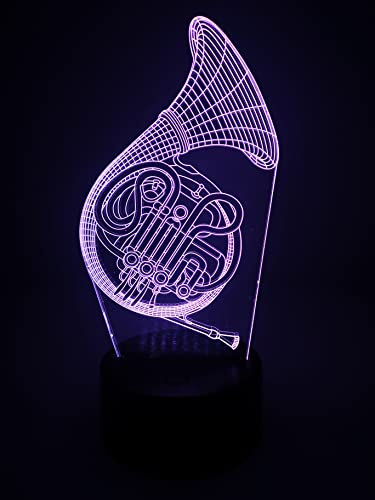 mugesh Lampe Instrument 3D - schönes Geschenk für Musiker (Horn)