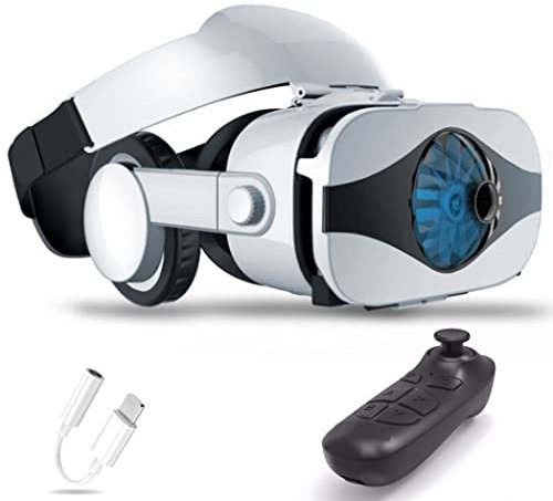 Occhiali VR, Visore Realtà Virtuale, Cuffie 3D VR Compatibile con Tutti Gli, Lente Regolabile per Film e Giochi 3D, per iPhone 13 Pro Max/13 Pro/13/12/11, per Samsung Galaxy S21, Huawei, Xiaomi