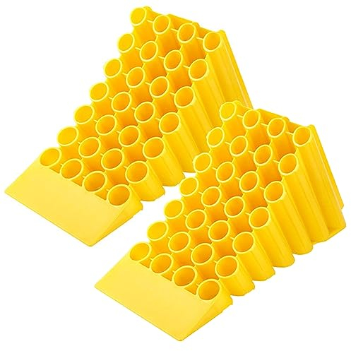 CRUSIO Unterlegkeile, rutschfeste Basis, 2 Stück unterlegkeile LKW für die meisten Reifengrößen, leicht, einfach zu tragen, for Bootsanhänger, Wohnmobil, LKW, Wohnmobil (gelb) (Size : 45x20x26cm)