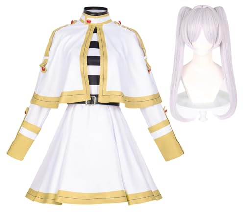 Jiumaocleu Frieren Cosplay Costume with Wig, Anime Frieren: Beyond Journey's End Full Set of Cosplay Outfits Suit, Fern Cosplay Uniform with Accessories for Fans