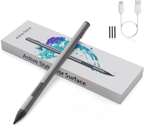 Microsoft Surface Stift für Surface Pro 11/9/X/8/7/6/5/4/3, Surface Go 4/3/2/1, Surface Laptop/Studio/Book 4/3/2/1 Stylus Stift mit Palm Rejection, 4096 Druckempfindlichkeit, grau