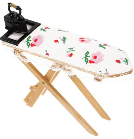 UPKOCH Fer Maison de poupée prétendre en Faire des Mini-Aliments Jouer DIY Miniature House mobilier The Toy Table à Repasser pour maisonnette Meubles et Accessoires Miniatures Bois